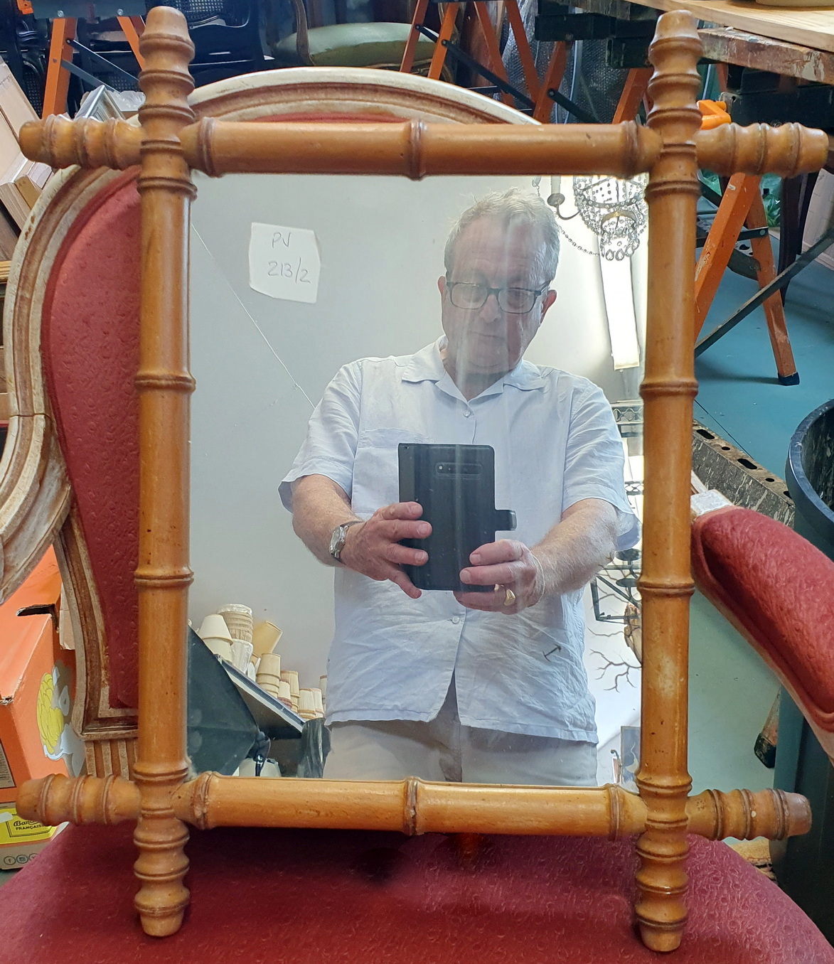 A French Faux Bamboo Mirror